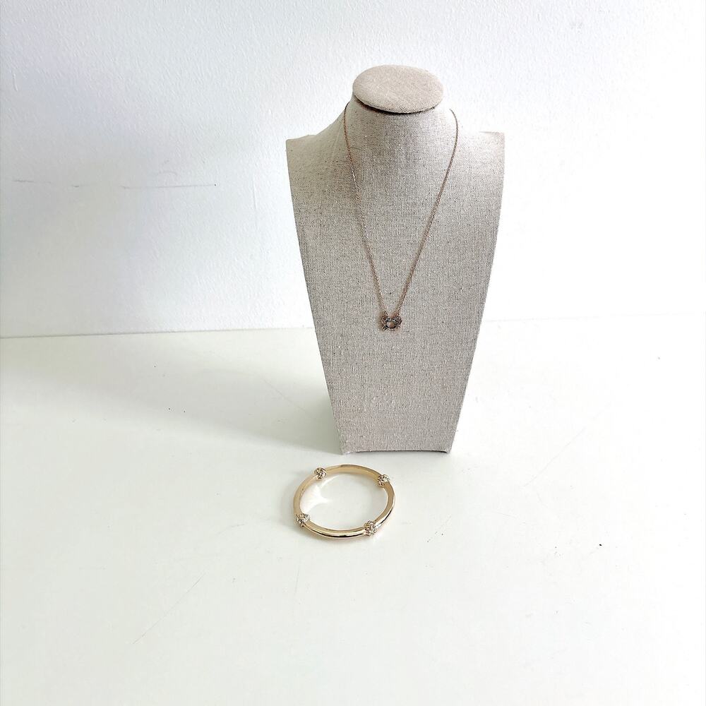 Lilly Pulitzer Gold Knot Bangle Bracelet and Kate Spade Crab Necklace